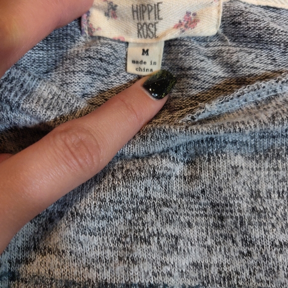 LAST CHANCE Hippie Rose Grey 3/4 Sleeve Top - Picture 8 of 10